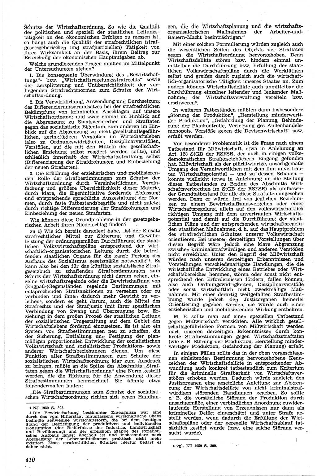 Neue Justiz (NJ), Zeitschrift für Recht und Rechtswissenschaft [Deutsche Demokratische Republik (DDR)], 13. Jahrgang 1959, Seite 410 (NJ DDR 1959, S. 410)