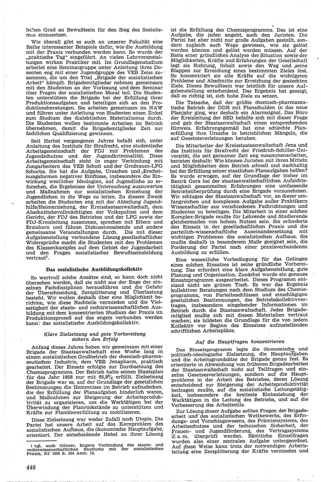 Neue Justiz (NJ), Zeitschrift für Recht und Rechtswissenschaft [Deutsche Demokratische Republik (DDR)], 13. Jahrgang 1959, Seite 446 (NJ DDR 1959, S. 446)