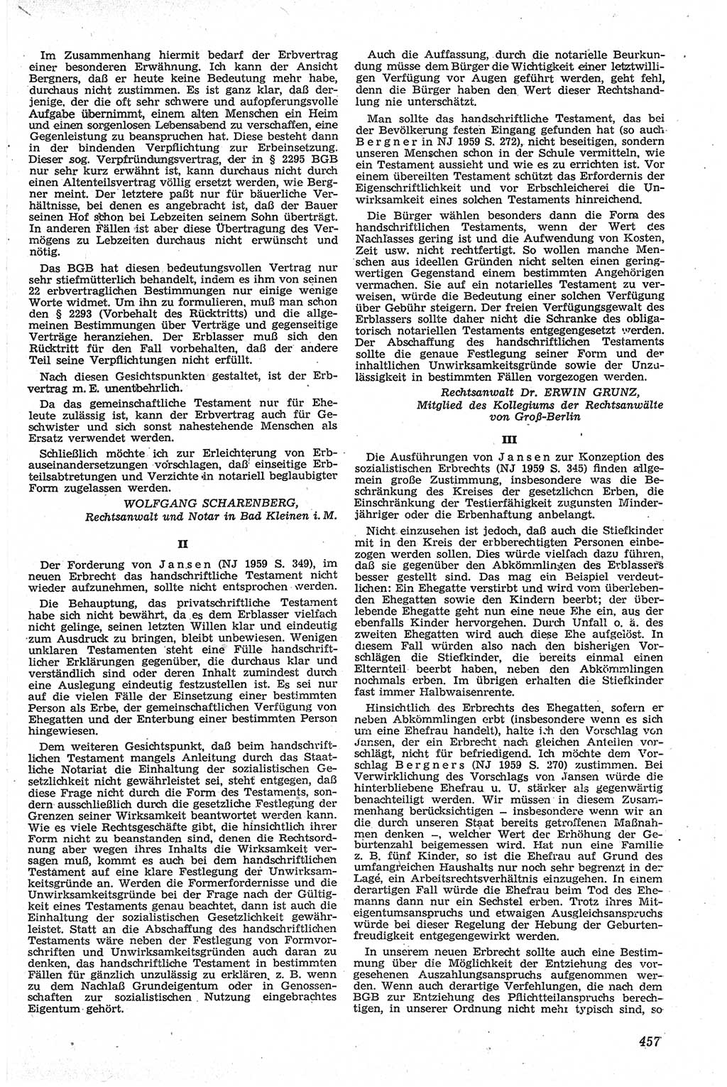 Neue Justiz (NJ), Zeitschrift für Recht und Rechtswissenschaft [Deutsche Demokratische Republik (DDR)], 13. Jahrgang 1959, Seite 457 (NJ DDR 1959, S. 457)