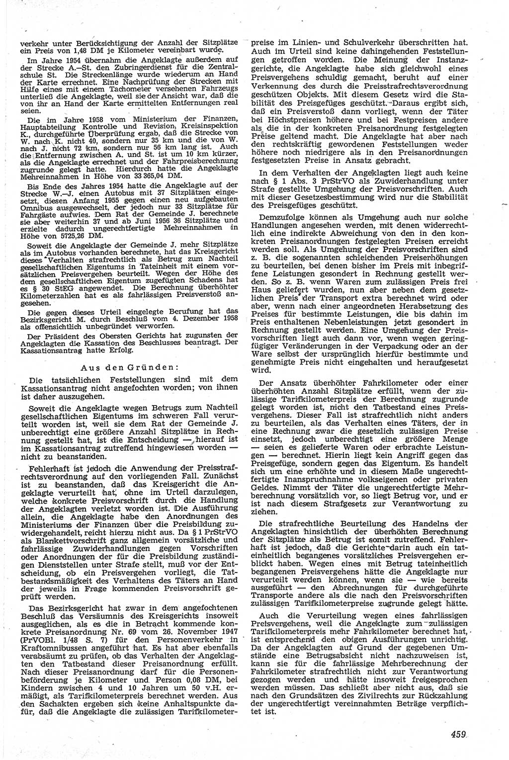 Neue Justiz (NJ), Zeitschrift für Recht und Rechtswissenschaft [Deutsche Demokratische Republik (DDR)], 13. Jahrgang 1959, Seite 459 (NJ DDR 1959, S. 459)