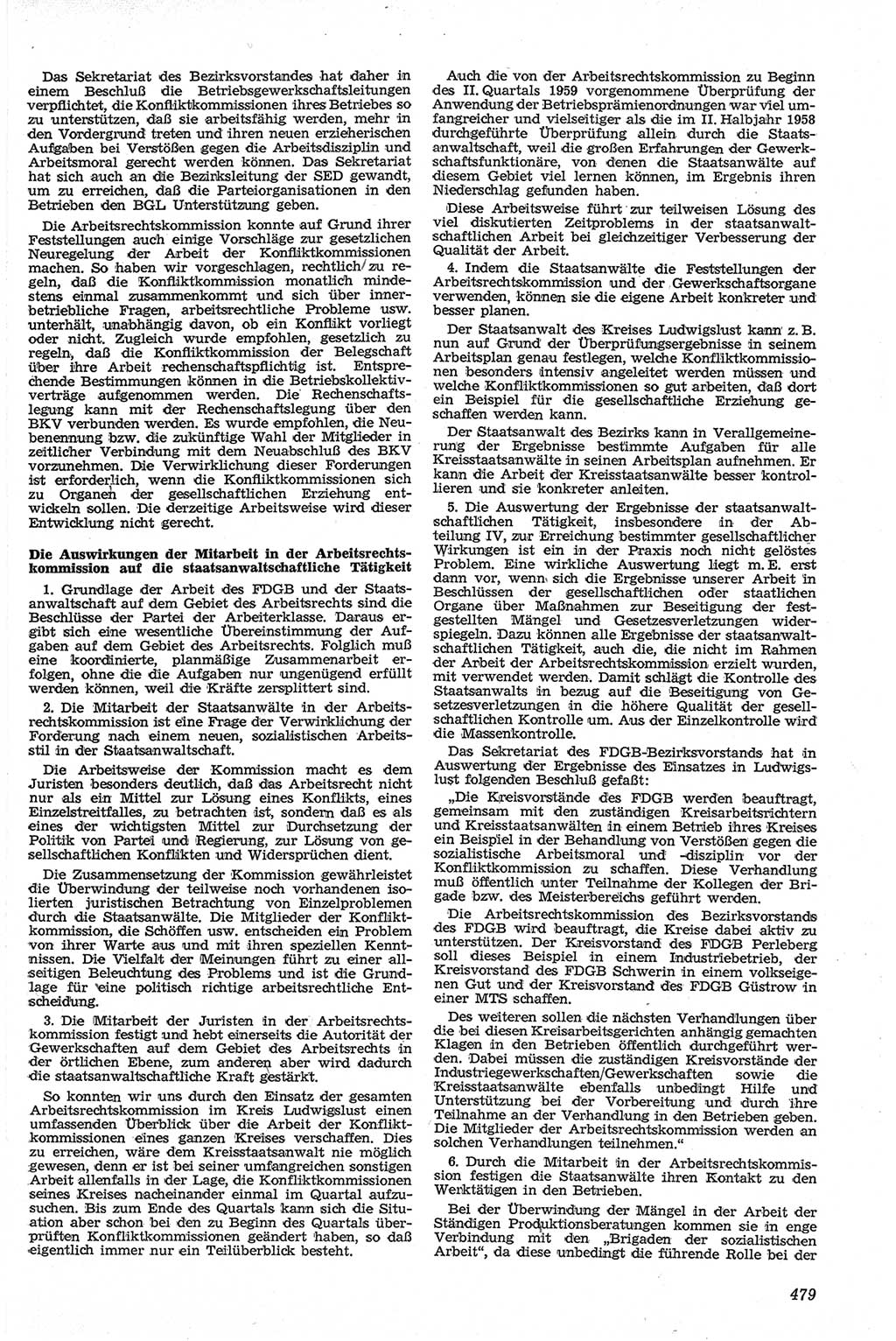 Neue Justiz (NJ), Zeitschrift für Recht und Rechtswissenschaft [Deutsche Demokratische Republik (DDR)], 13. Jahrgang 1959, Seite 479 (NJ DDR 1959, S. 479)