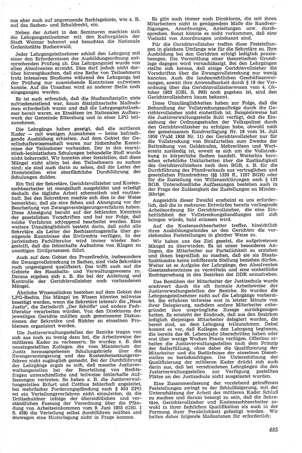 Neue Justiz (NJ), Zeitschrift für Recht und Rechtswissenschaft [Deutsche Demokratische Republik (DDR)], 13. Jahrgang 1959, Seite 485 (NJ DDR 1959, S. 485)