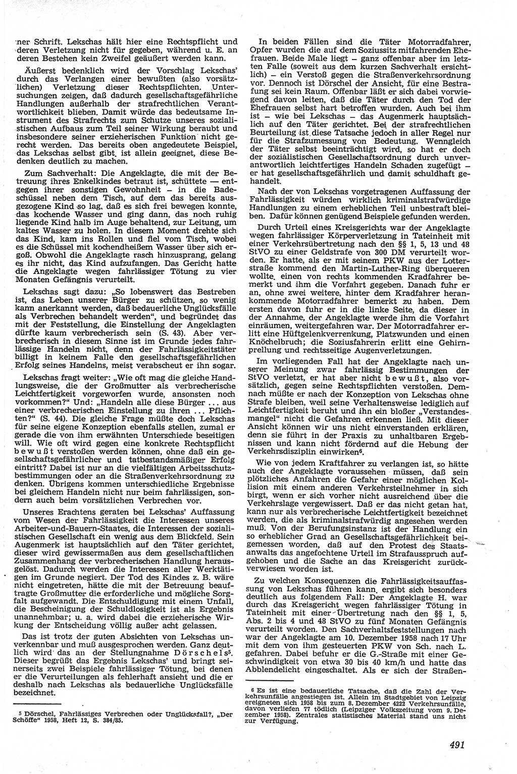 Neue Justiz (NJ), Zeitschrift für Recht und Rechtswissenschaft [Deutsche Demokratische Republik (DDR)], 13. Jahrgang 1959, Seite 491 (NJ DDR 1959, S. 491)