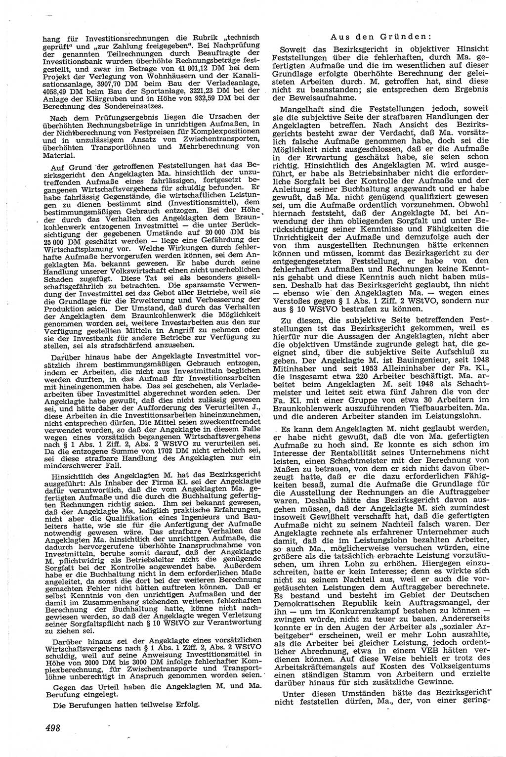 Neue Justiz (NJ), Zeitschrift für Recht und Rechtswissenschaft [Deutsche Demokratische Republik (DDR)], 13. Jahrgang 1959, Seite 498 (NJ DDR 1959, S. 498)