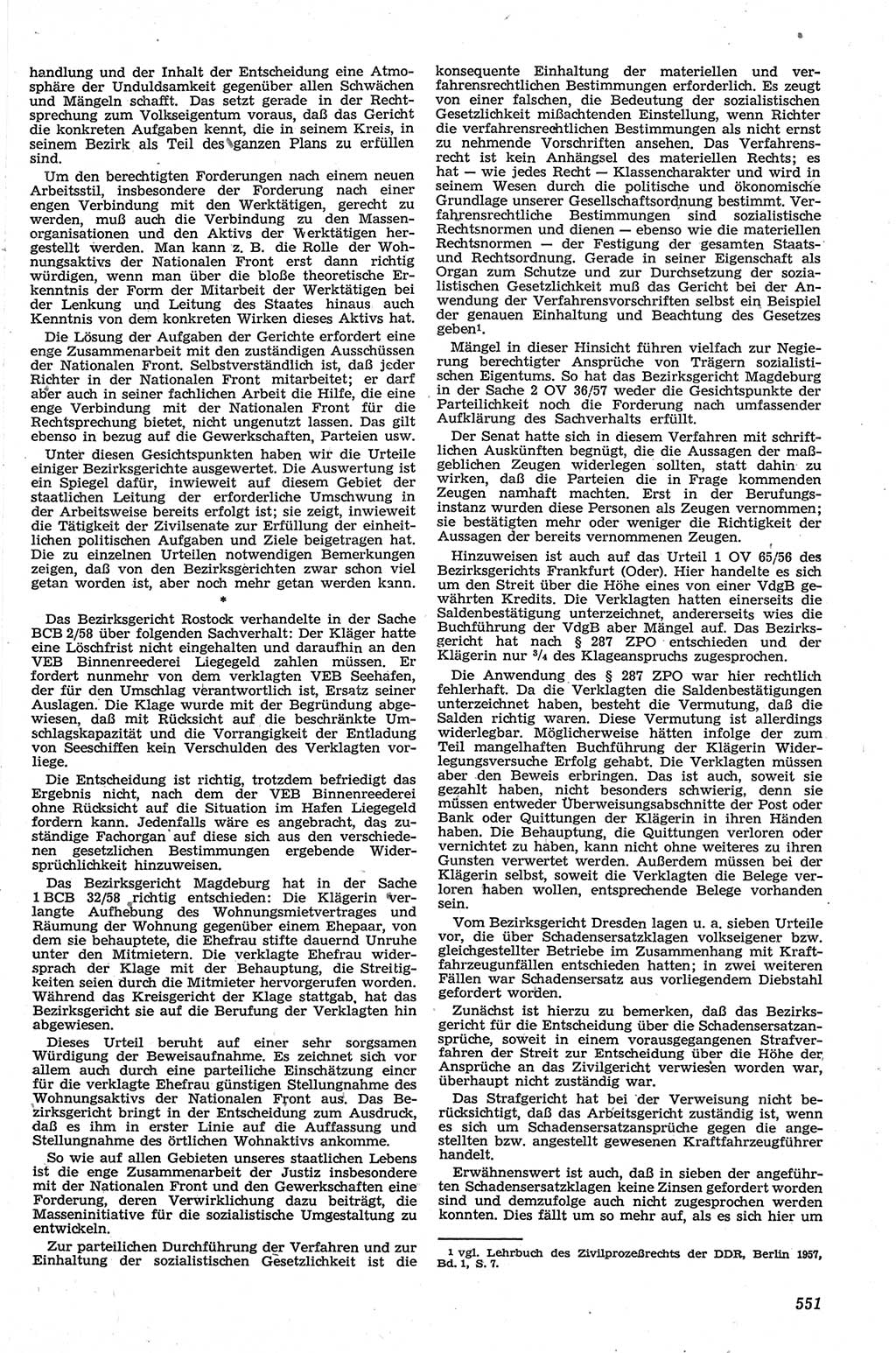 Neue Justiz (NJ), Zeitschrift für Recht und Rechtswissenschaft [Deutsche Demokratische Republik (DDR)], 13. Jahrgang 1959, Seite 551 (NJ DDR 1959, S. 551)