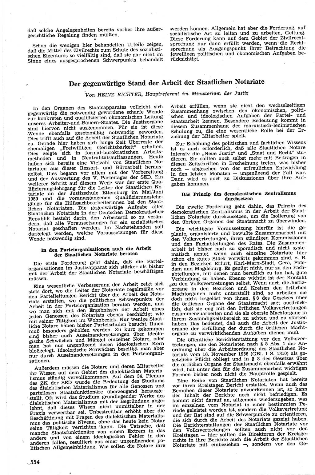 Neue Justiz (NJ), Zeitschrift für Recht und Rechtswissenschaft [Deutsche Demokratische Republik (DDR)], 13. Jahrgang 1959, Seite 554 (NJ DDR 1959, S. 554)