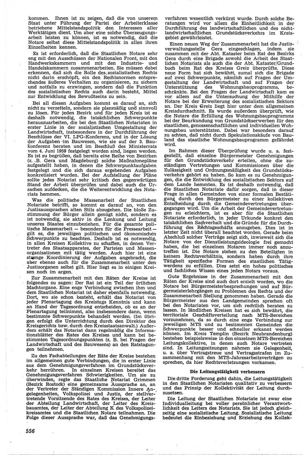 Neue Justiz (NJ), Zeitschrift für Recht und Rechtswissenschaft [Deutsche Demokratische Republik (DDR)], 13. Jahrgang 1959, Seite 556 (NJ DDR 1959, S. 556)