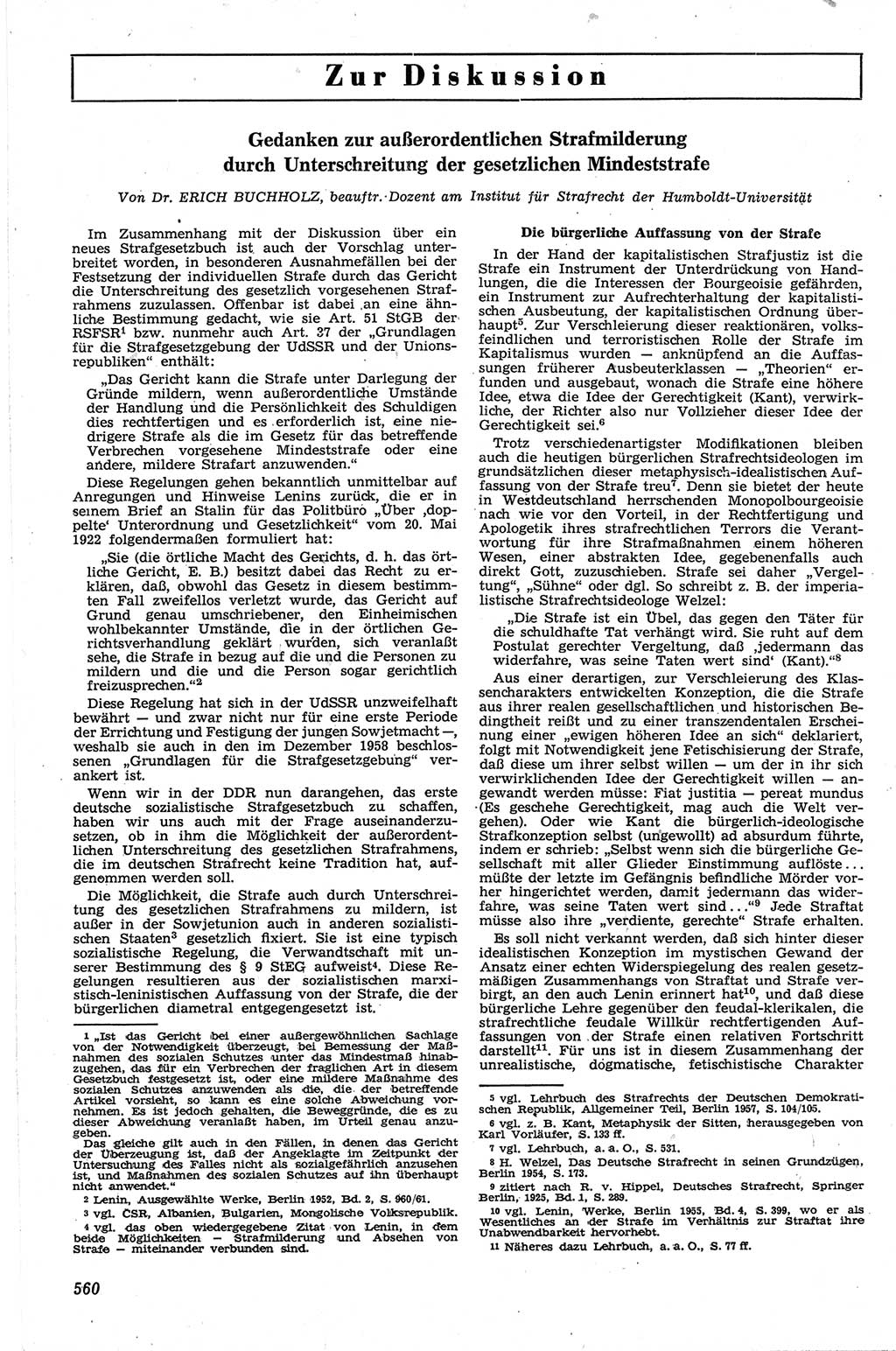 Neue Justiz (NJ), Zeitschrift für Recht und Rechtswissenschaft [Deutsche Demokratische Republik (DDR)], 13. Jahrgang 1959, Seite 560 (NJ DDR 1959, S. 560)