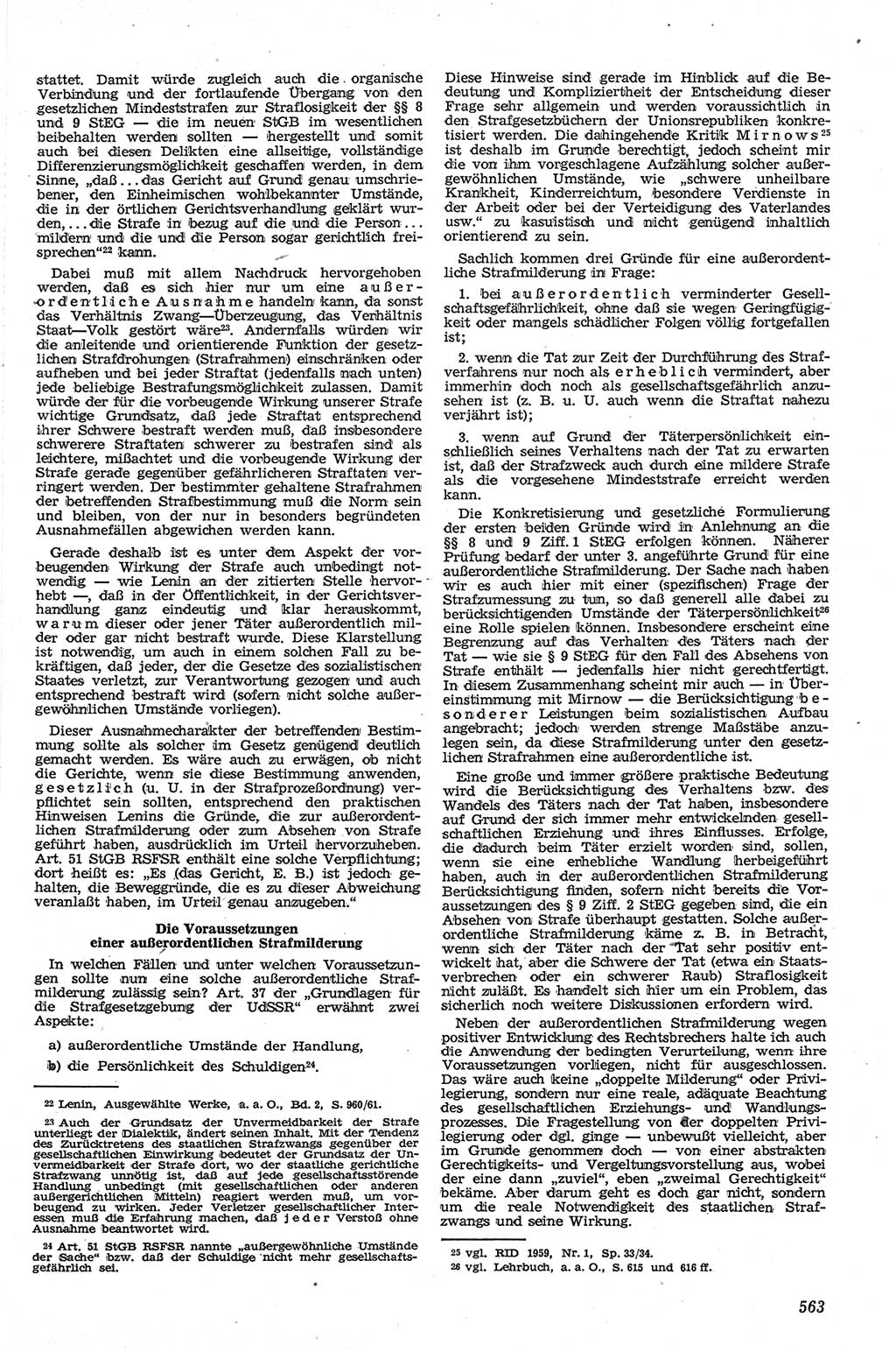 Neue Justiz (NJ), Zeitschrift für Recht und Rechtswissenschaft [Deutsche Demokratische Republik (DDR)], 13. Jahrgang 1959, Seite 563 (NJ DDR 1959, S. 563)