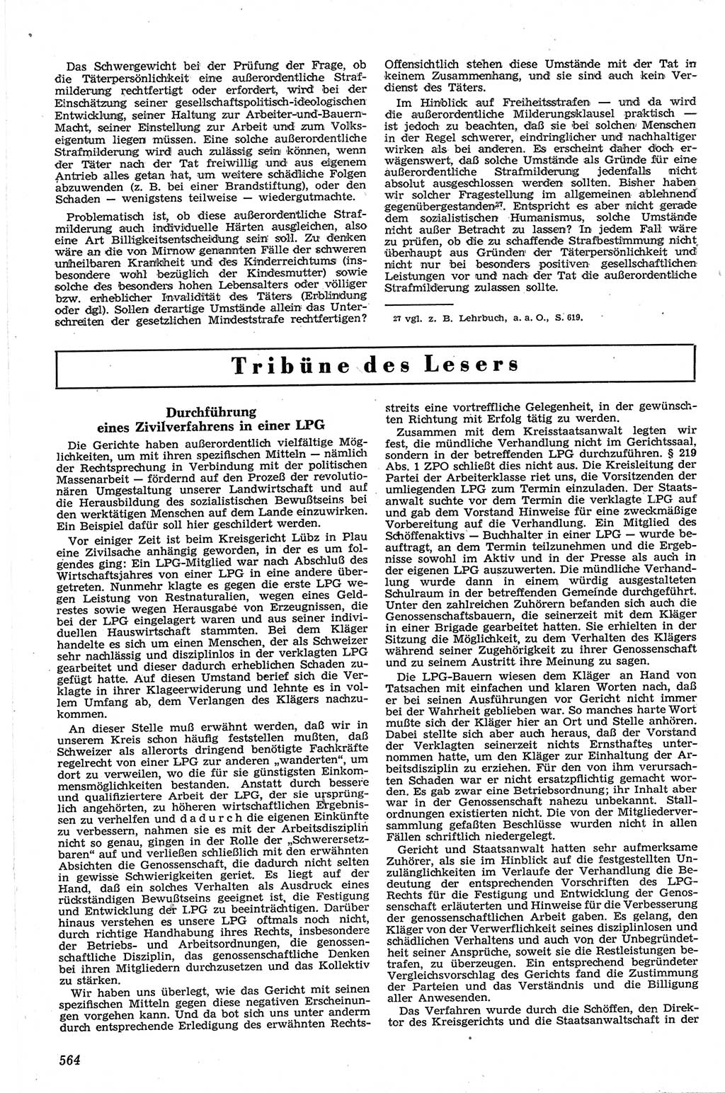 Neue Justiz (NJ), Zeitschrift für Recht und Rechtswissenschaft [Deutsche Demokratische Republik (DDR)], 13. Jahrgang 1959, Seite 564 (NJ DDR 1959, S. 564)