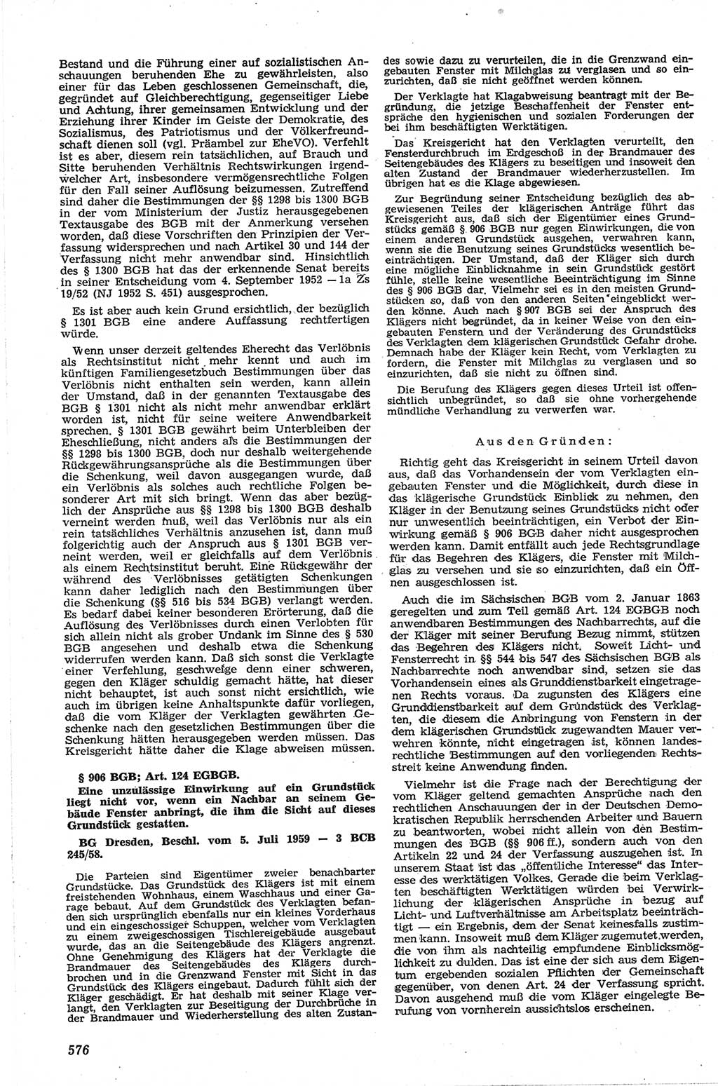Neue Justiz (NJ), Zeitschrift für Recht und Rechtswissenschaft [Deutsche Demokratische Republik (DDR)], 13. Jahrgang 1959, Seite 576 (NJ DDR 1959, S. 576)