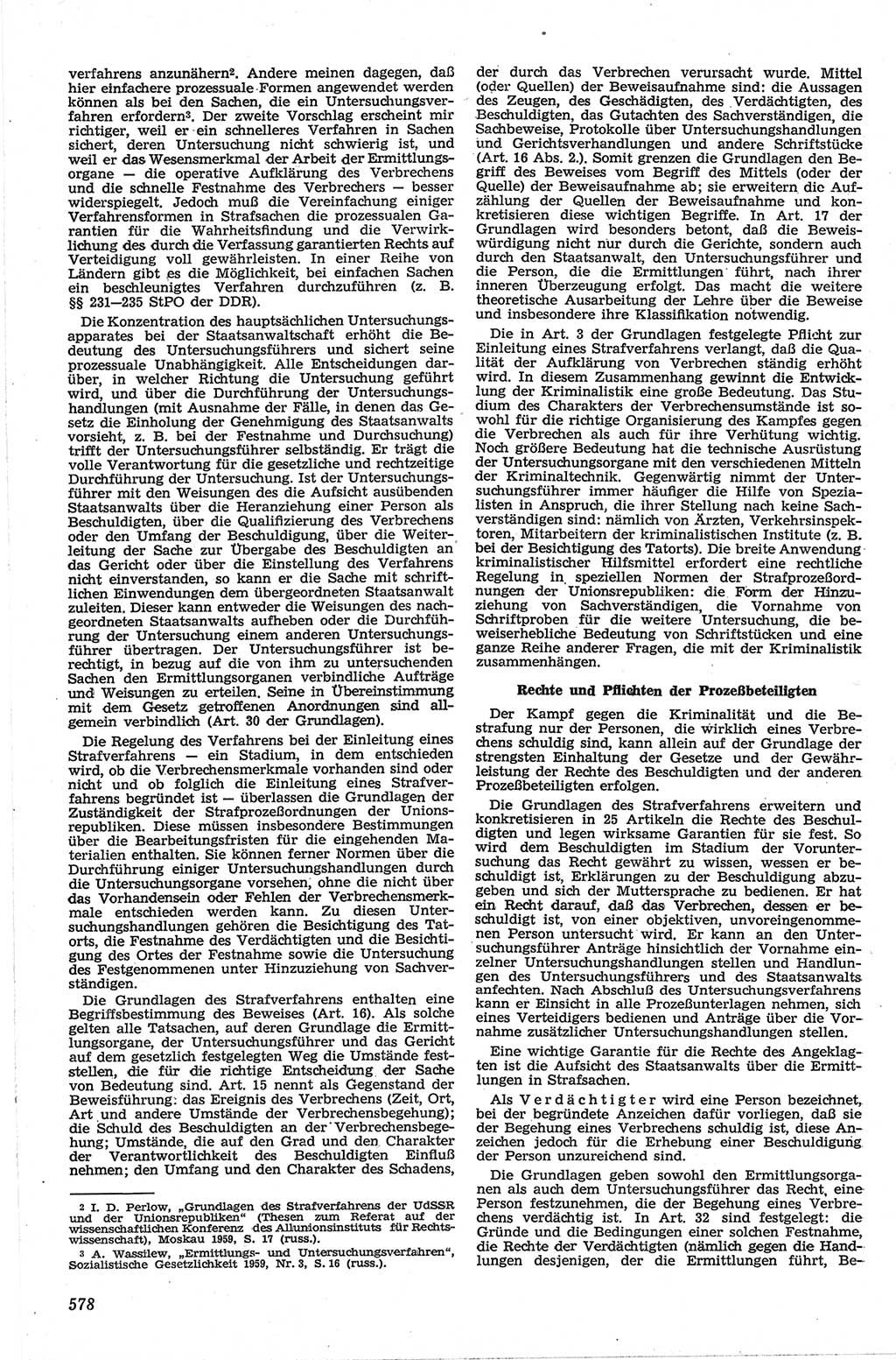 Neue Justiz (NJ), Zeitschrift für Recht und Rechtswissenschaft [Deutsche Demokratische Republik (DDR)], 13. Jahrgang 1959, Seite 578 (NJ DDR 1959, S. 578)