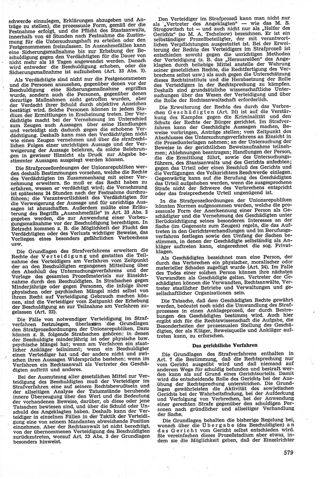 Neue Justiz (NJ), Zeitschrift für Recht und Rechtswissenschaft [Deutsche Demokratische Republik (DDR)], 13. Jahrgang 1959, Seite 579 (NJ DDR 1959, S. 579)