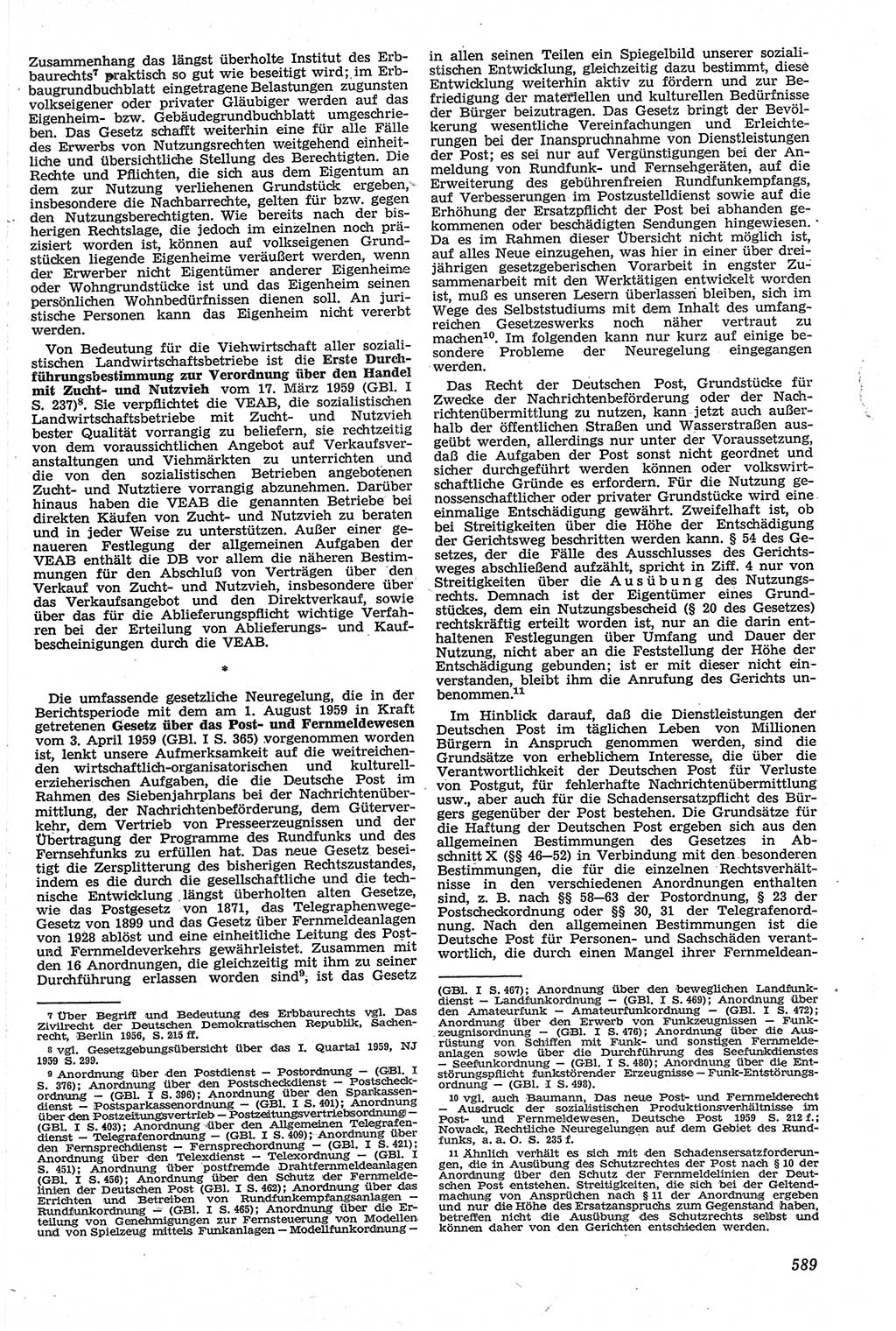 Neue Justiz (NJ), Zeitschrift für Recht und Rechtswissenschaft [Deutsche Demokratische Republik (DDR)], 13. Jahrgang 1959, Seite 589 (NJ DDR 1959, S. 589)