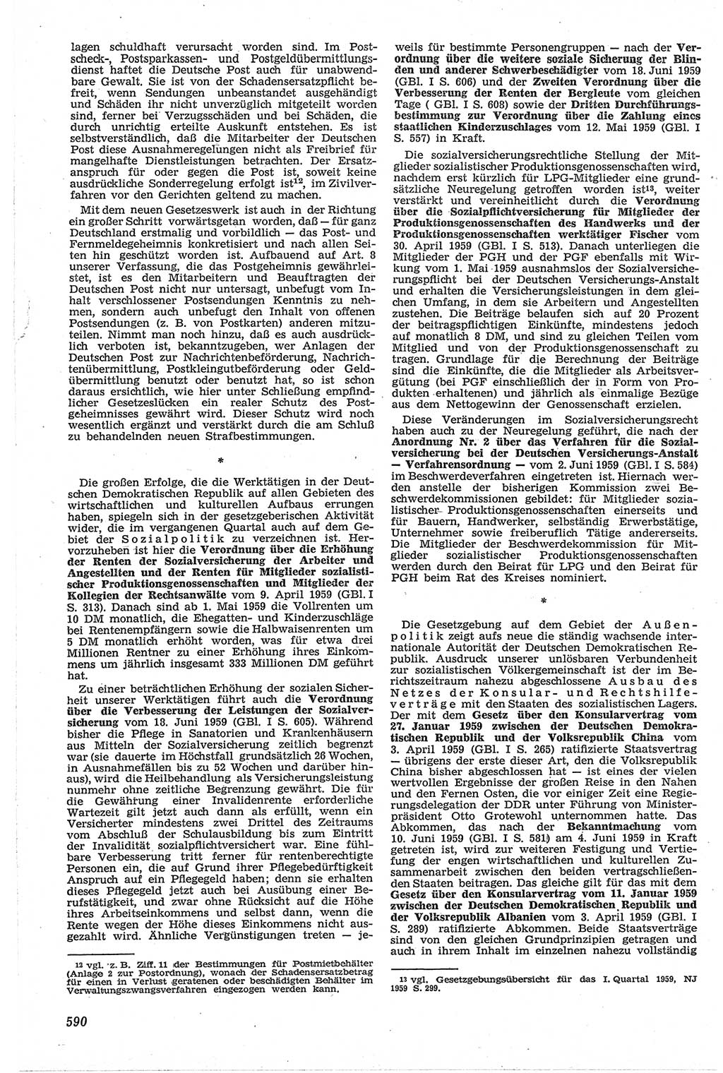 Neue Justiz (NJ), Zeitschrift für Recht und Rechtswissenschaft [Deutsche Demokratische Republik (DDR)], 13. Jahrgang 1959, Seite 590 (NJ DDR 1959, S. 590)