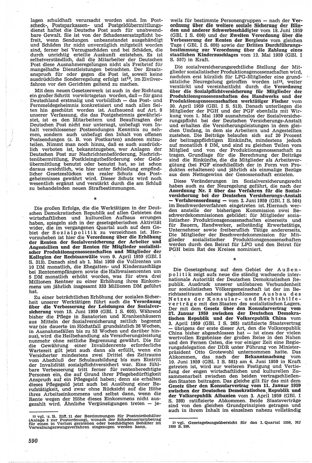 Neue Justiz (NJ), Zeitschrift für Recht und Rechtswissenschaft [Deutsche Demokratische Republik (DDR)], 13. Jahrgang 1959, Seite 590 (NJ DDR 1959, S. 590)