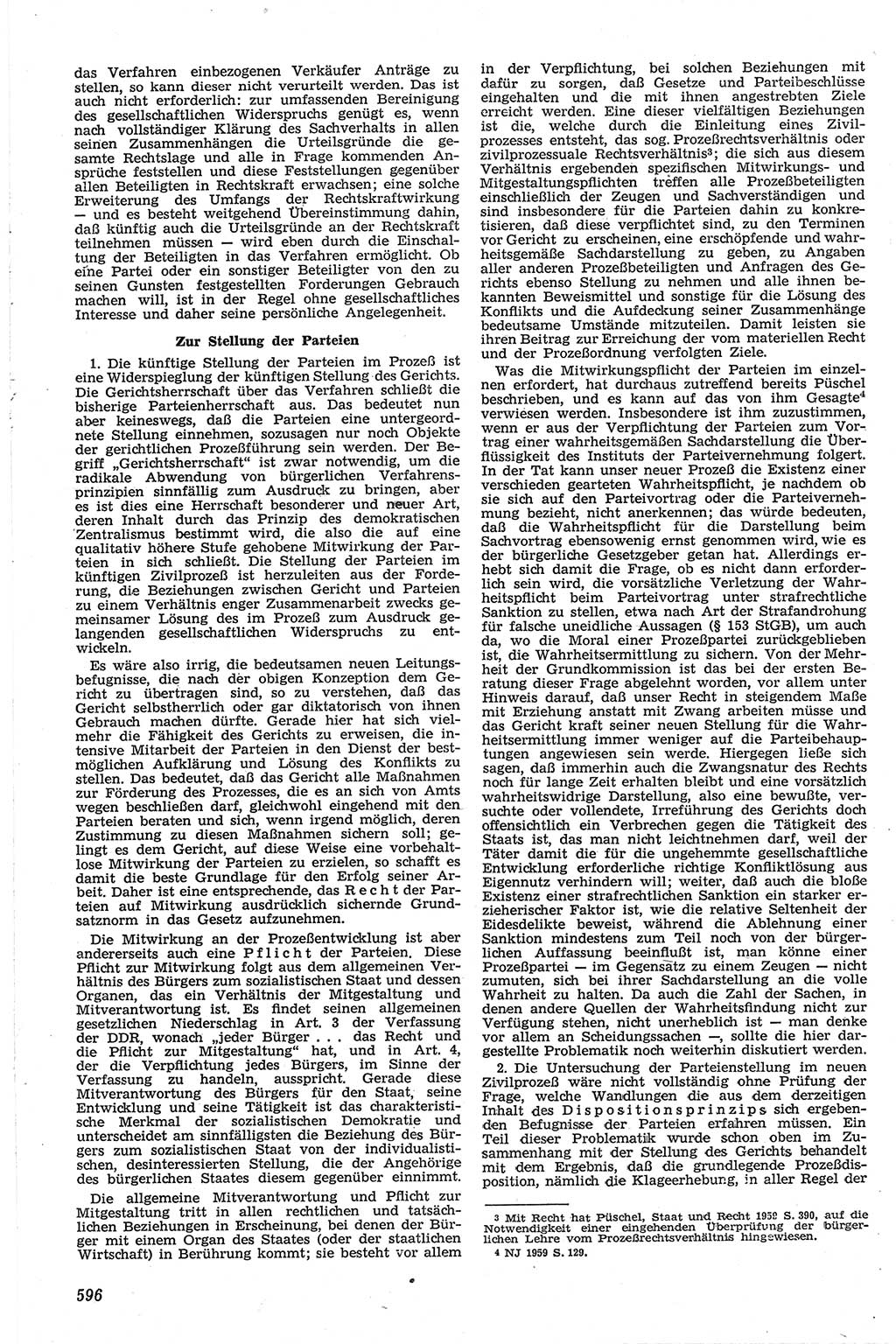 Neue Justiz (NJ), Zeitschrift für Recht und Rechtswissenschaft [Deutsche Demokratische Republik (DDR)], 13. Jahrgang 1959, Seite 596 (NJ DDR 1959, S. 596)