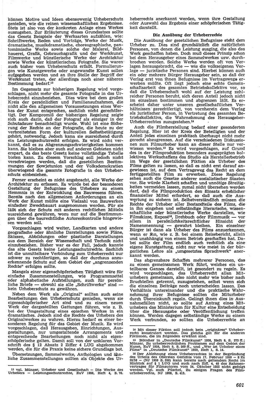 Neue Justiz (NJ), Zeitschrift für Recht und Rechtswissenschaft [Deutsche Demokratische Republik (DDR)], 13. Jahrgang 1959, Seite 601 (NJ DDR 1959, S. 601)