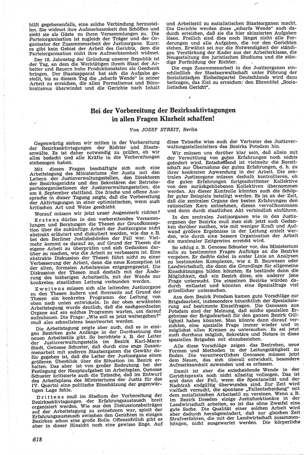 Neue Justiz (NJ), Zeitschrift für Recht und Rechtswissenschaft [Deutsche Demokratische Republik (DDR)], 13. Jahrgang 1959, Seite 618 (NJ DDR 1959, S. 618)