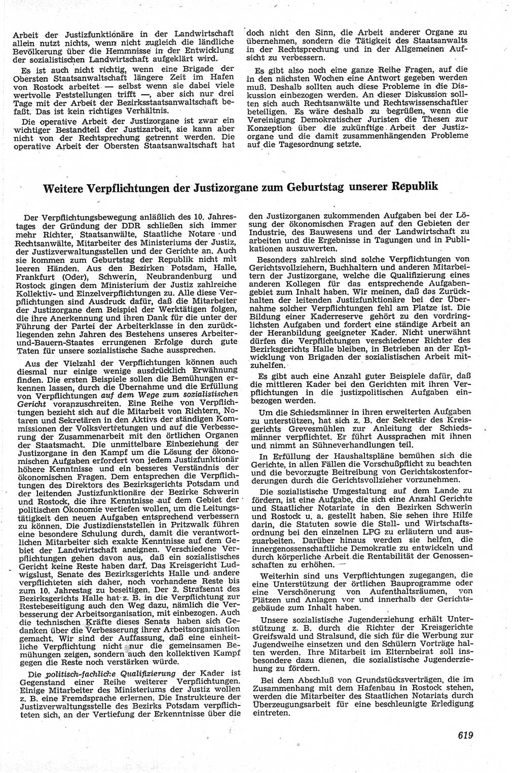 Neue Justiz (NJ), Zeitschrift für Recht und Rechtswissenschaft [Deutsche Demokratische Republik (DDR)], 13. Jahrgang 1959, Seite 619 (NJ DDR 1959, S. 619)