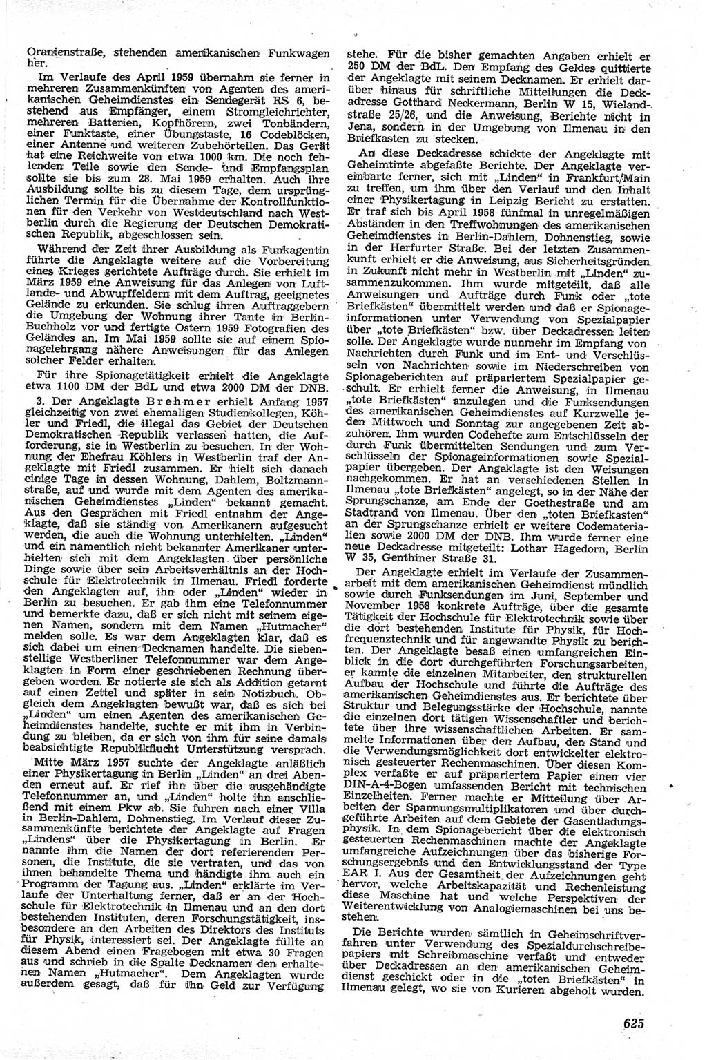Neue Justiz (NJ), Zeitschrift für Recht und Rechtswissenschaft [Deutsche Demokratische Republik (DDR)], 13. Jahrgang 1959, Seite 625 (NJ DDR 1959, S. 625)