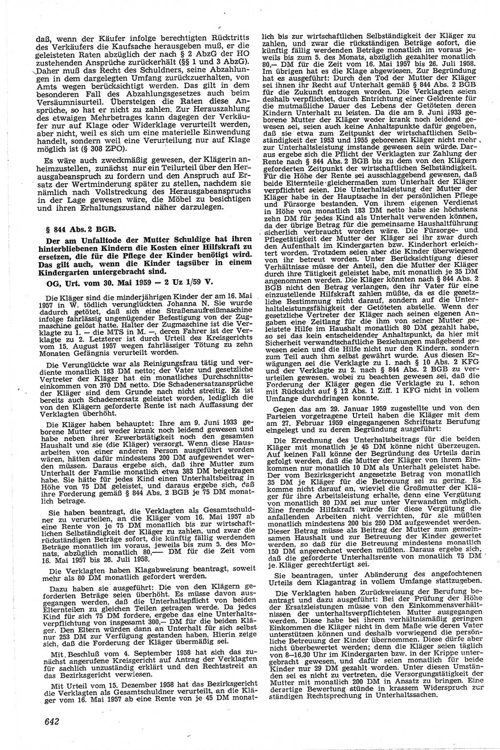 Neue Justiz (NJ), Zeitschrift für Recht und Rechtswissenschaft [Deutsche Demokratische Republik (DDR)], 13. Jahrgang 1959, Seite 642 (NJ DDR 1959, S. 642)