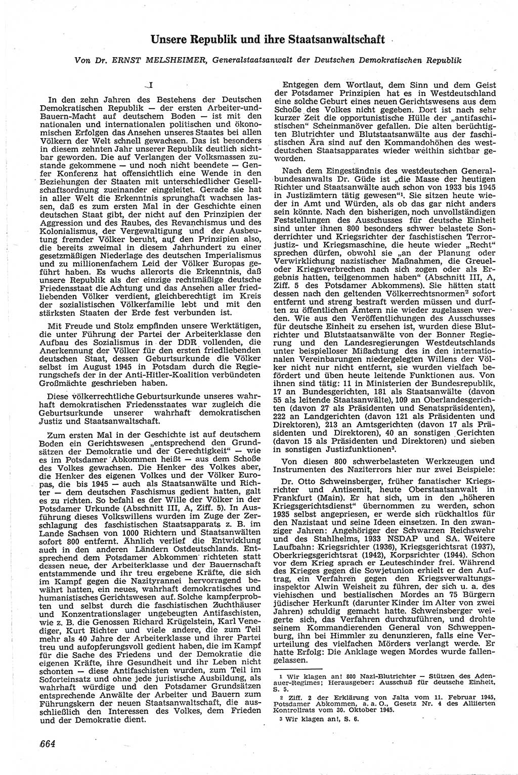 Neue Justiz (NJ), Zeitschrift für Recht und Rechtswissenschaft [Deutsche Demokratische Republik (DDR)], 13. Jahrgang 1959, Seite 664 (NJ DDR 1959, S. 664)