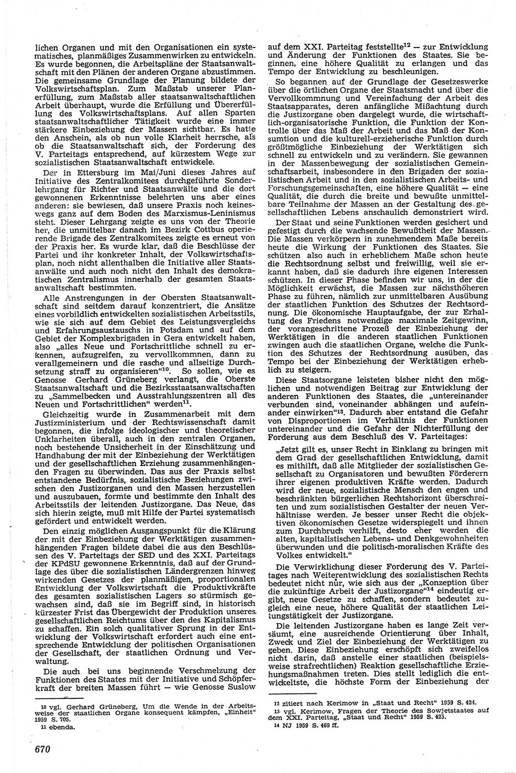 Neue Justiz (NJ), Zeitschrift für Recht und Rechtswissenschaft [Deutsche Demokratische Republik (DDR)], 13. Jahrgang 1959, Seite 670 (NJ DDR 1959, S. 670)