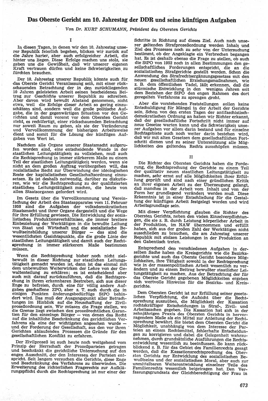 Neue Justiz (NJ), Zeitschrift für Recht und Rechtswissenschaft [Deutsche Demokratische Republik (DDR)], 13. Jahrgang 1959, Seite 673 (NJ DDR 1959, S. 673)