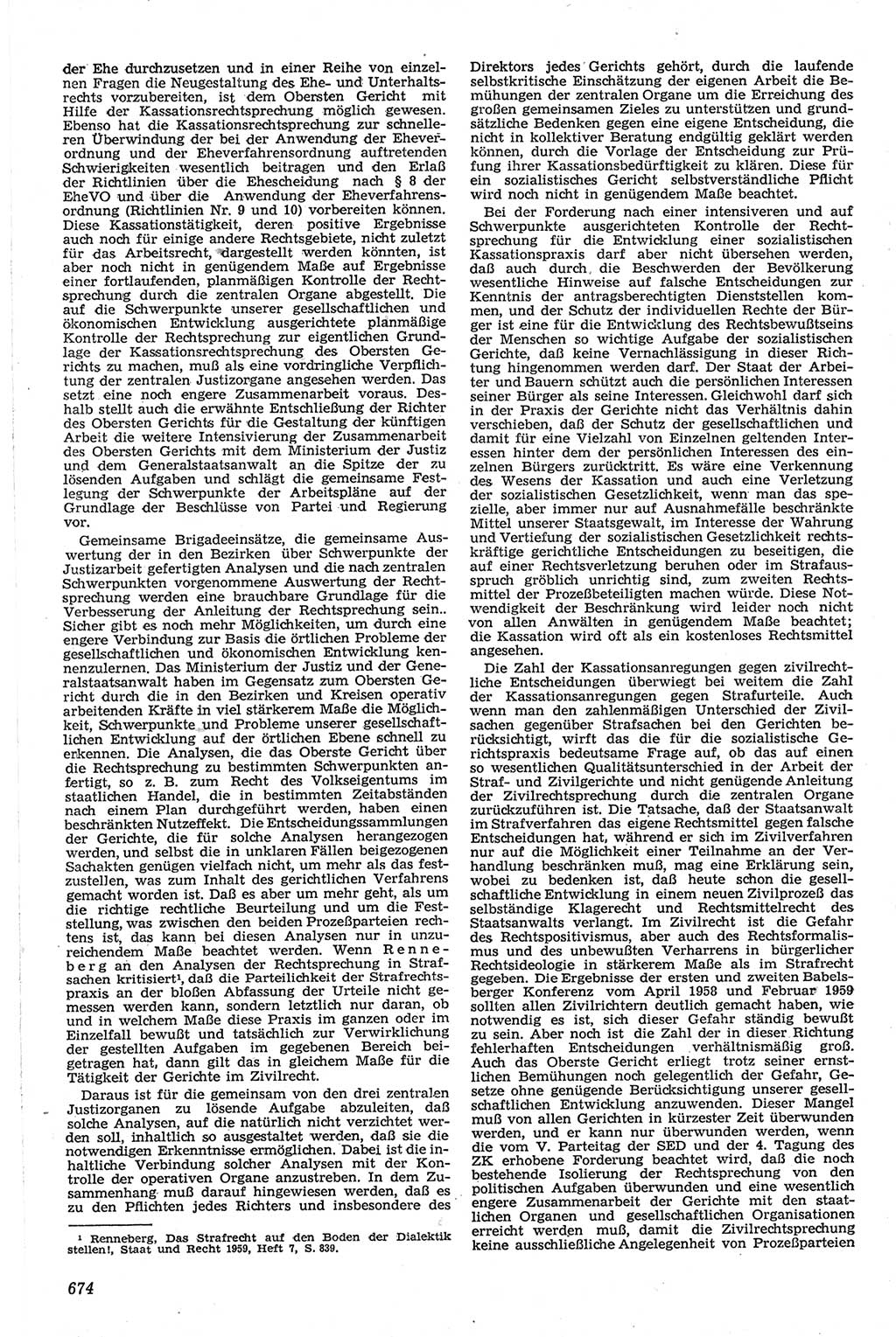 Neue Justiz (NJ), Zeitschrift für Recht und Rechtswissenschaft [Deutsche Demokratische Republik (DDR)], 13. Jahrgang 1959, Seite 674 (NJ DDR 1959, S. 674)