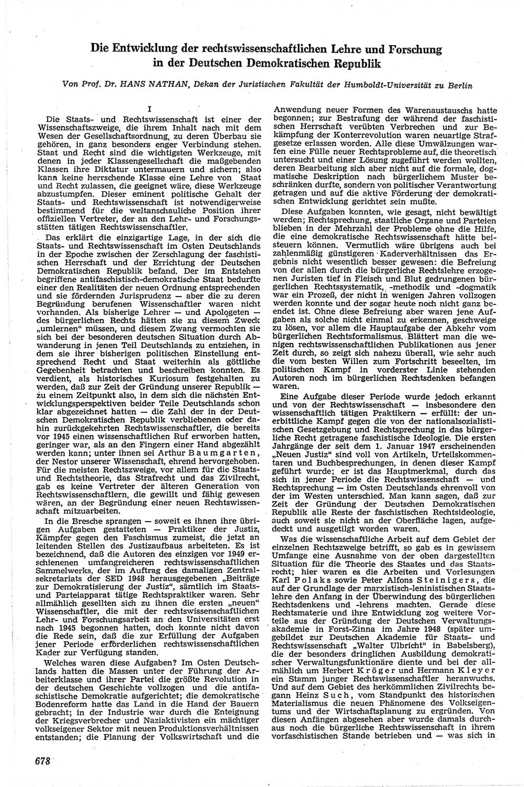 Neue Justiz (NJ), Zeitschrift für Recht und Rechtswissenschaft [Deutsche Demokratische Republik (DDR)], 13. Jahrgang 1959, Seite 678 (NJ DDR 1959, S. 678)