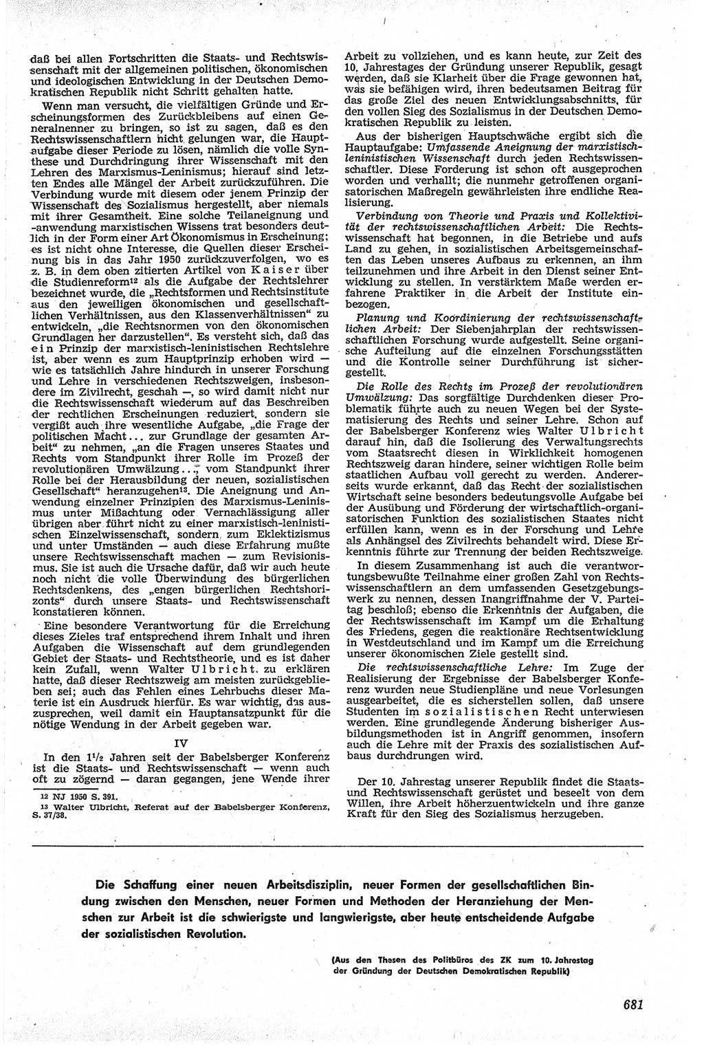 Neue Justiz (NJ), Zeitschrift für Recht und Rechtswissenschaft [Deutsche Demokratische Republik (DDR)], 13. Jahrgang 1959, Seite 681 (NJ DDR 1959, S. 681)