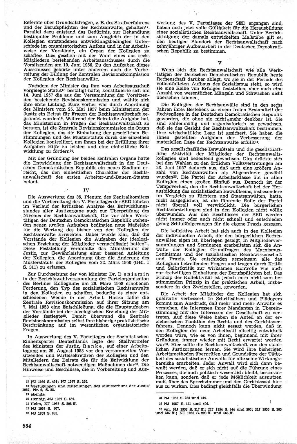 Neue Justiz (NJ), Zeitschrift für Recht und Rechtswissenschaft [Deutsche Demokratische Republik (DDR)], 13. Jahrgang 1959, Seite 684 (NJ DDR 1959, S. 684)