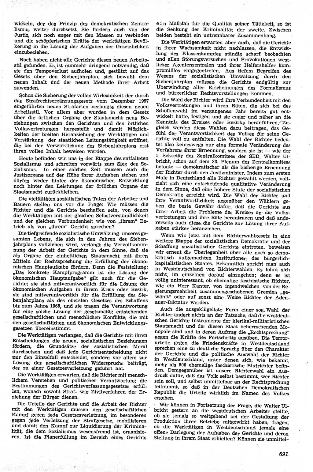 Neue Justiz (NJ), Zeitschrift für Recht und Rechtswissenschaft [Deutsche Demokratische Republik (DDR)], 13. Jahrgang 1959, Seite 691 (NJ DDR 1959, S. 691)