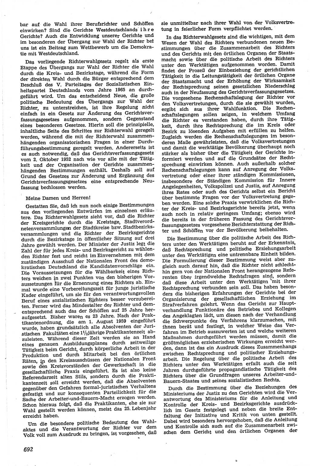 Neue Justiz (NJ), Zeitschrift für Recht und Rechtswissenschaft [Deutsche Demokratische Republik (DDR)], 13. Jahrgang 1959, Seite 692 (NJ DDR 1959, S. 692)
