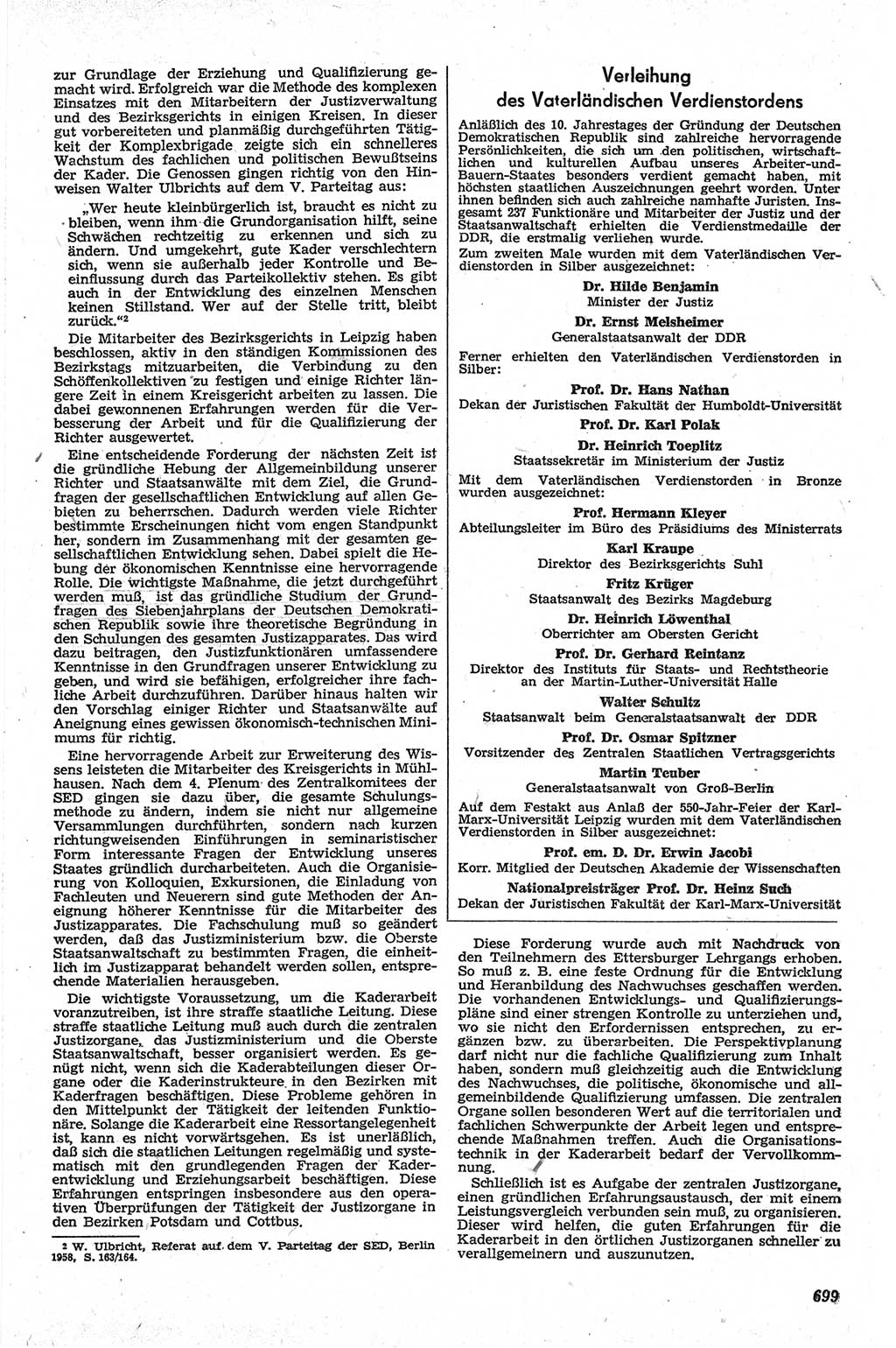 Neue Justiz (NJ), Zeitschrift für Recht und Rechtswissenschaft [Deutsche Demokratische Republik (DDR)], 13. Jahrgang 1959, Seite 699 (NJ DDR 1959, S. 699)