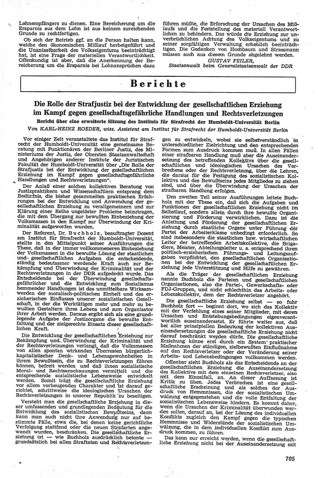 Neue Justiz (NJ), Zeitschrift für Recht und Rechtswissenschaft [Deutsche Demokratische Republik (DDR)], 13. Jahrgang 1959, Seite 705 (NJ DDR 1959, S. 705)