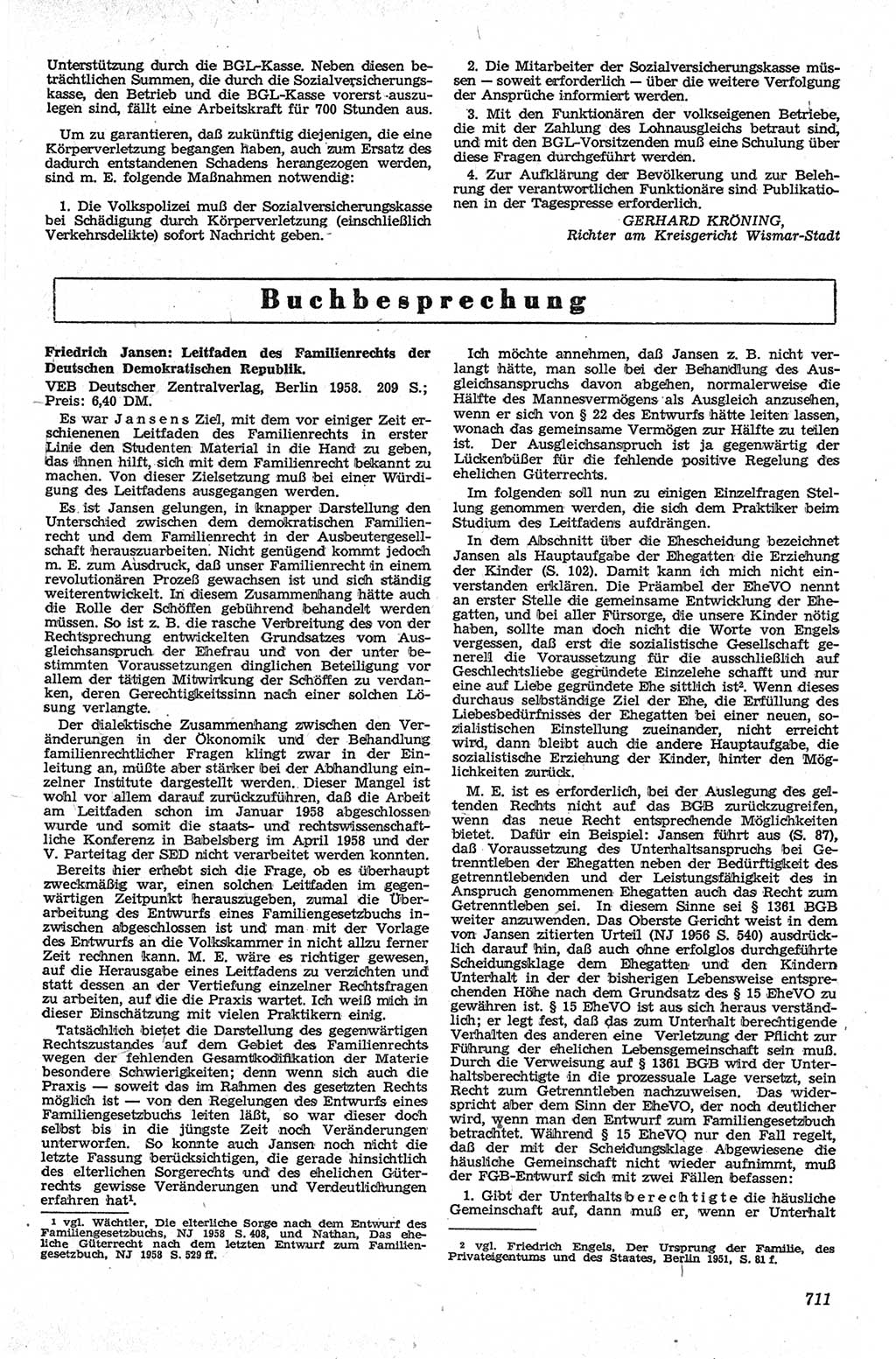 Neue Justiz (NJ), Zeitschrift für Recht und Rechtswissenschaft [Deutsche Demokratische Republik (DDR)], 13. Jahrgang 1959, Seite 711 (NJ DDR 1959, S. 711)