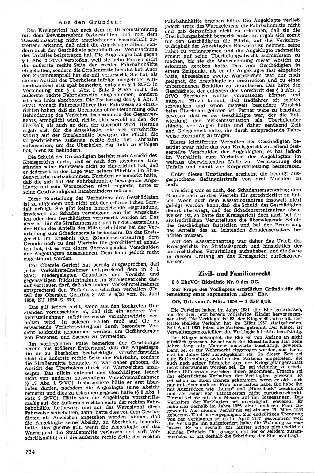 Neue Justiz (NJ), Zeitschrift für Recht und Rechtswissenschaft [Deutsche Demokratische Republik (DDR)], 13. Jahrgang 1959, Seite 714 (NJ DDR 1959, S. 714)