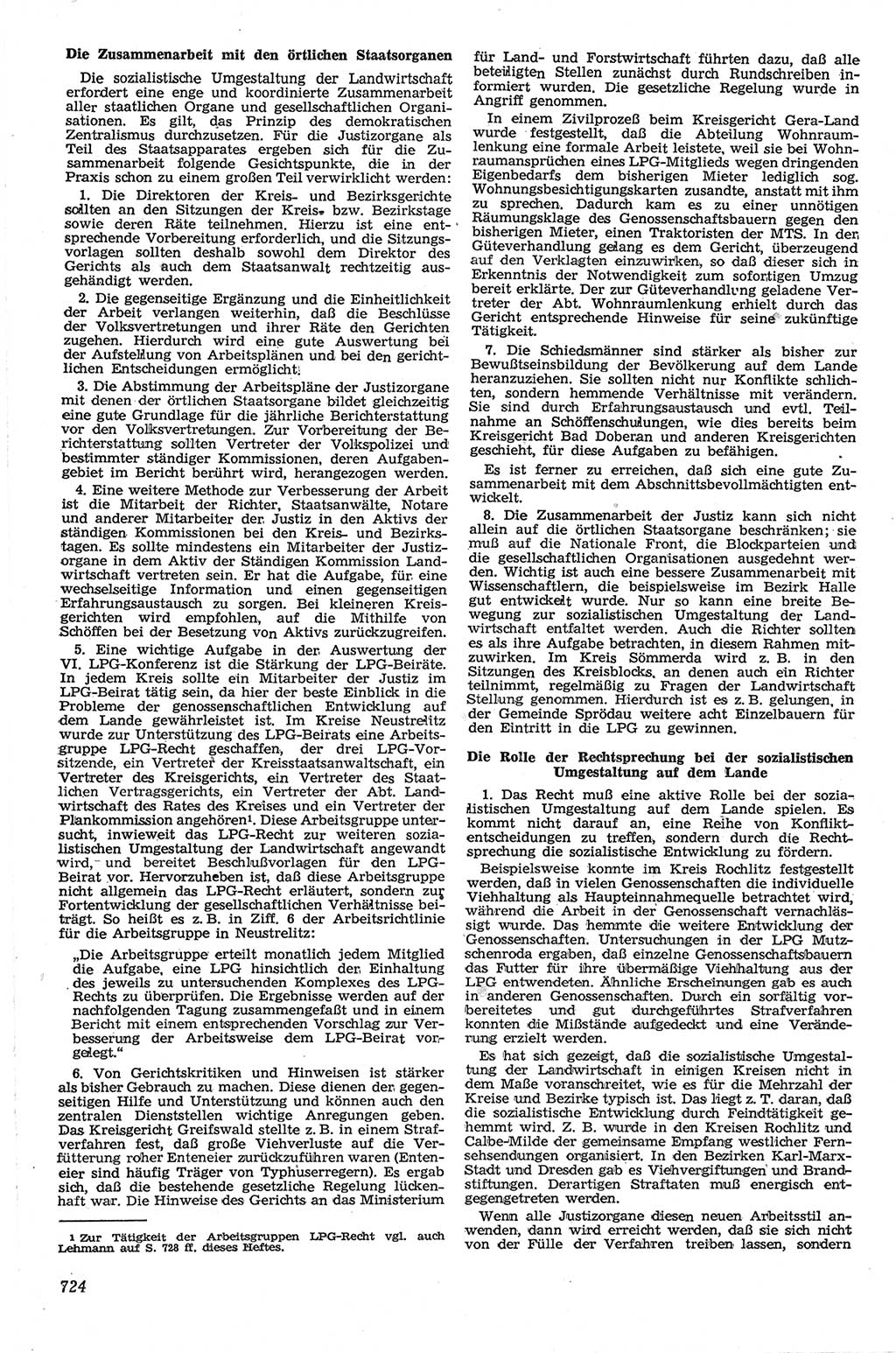 Neue Justiz (NJ), Zeitschrift für Recht und Rechtswissenschaft [Deutsche Demokratische Republik (DDR)], 13. Jahrgang 1959, Seite 724 (NJ DDR 1959, S. 724)