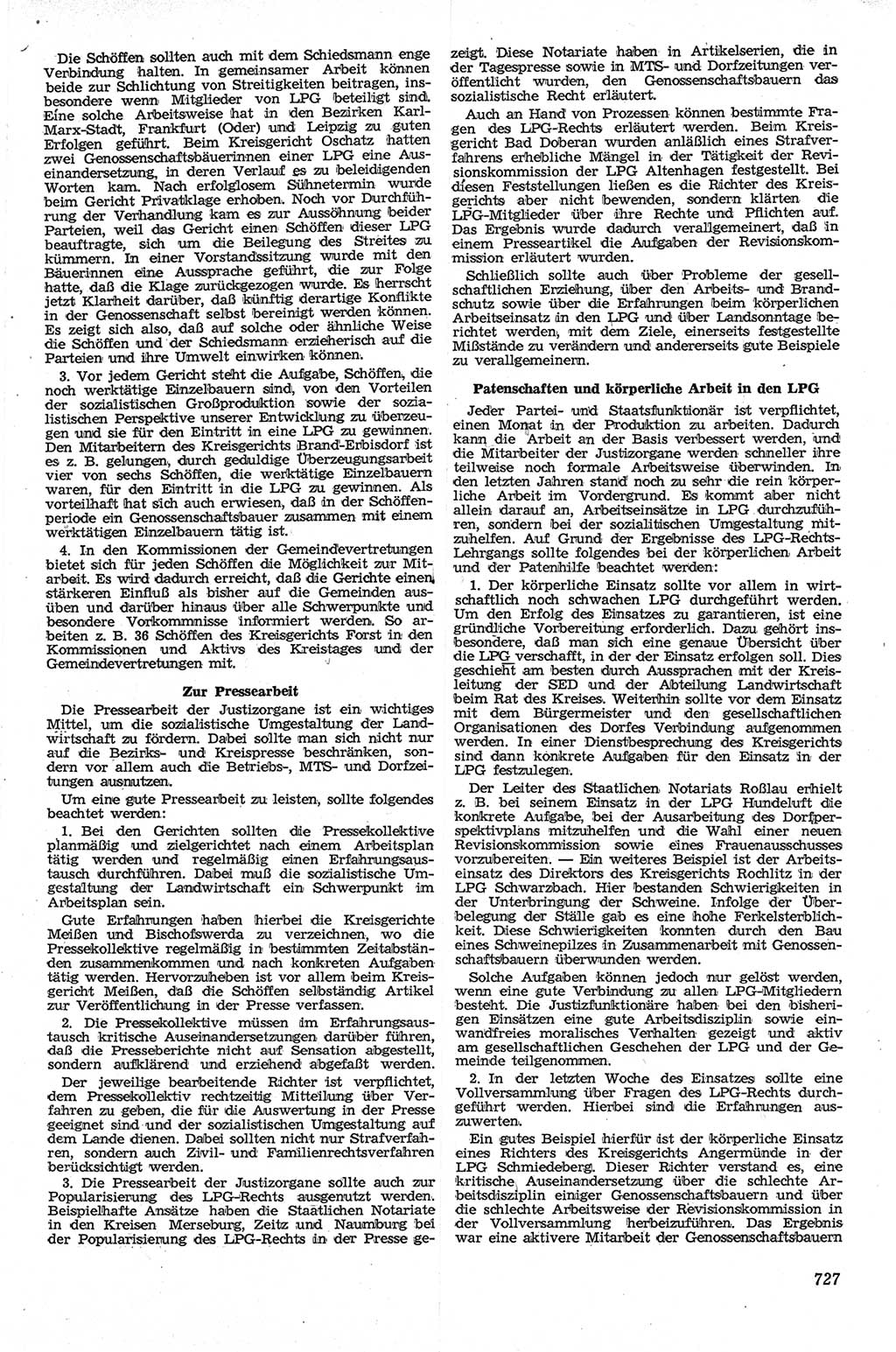Neue Justiz (NJ), Zeitschrift für Recht und Rechtswissenschaft [Deutsche Demokratische Republik (DDR)], 13. Jahrgang 1959, Seite 727 (NJ DDR 1959, S. 727)