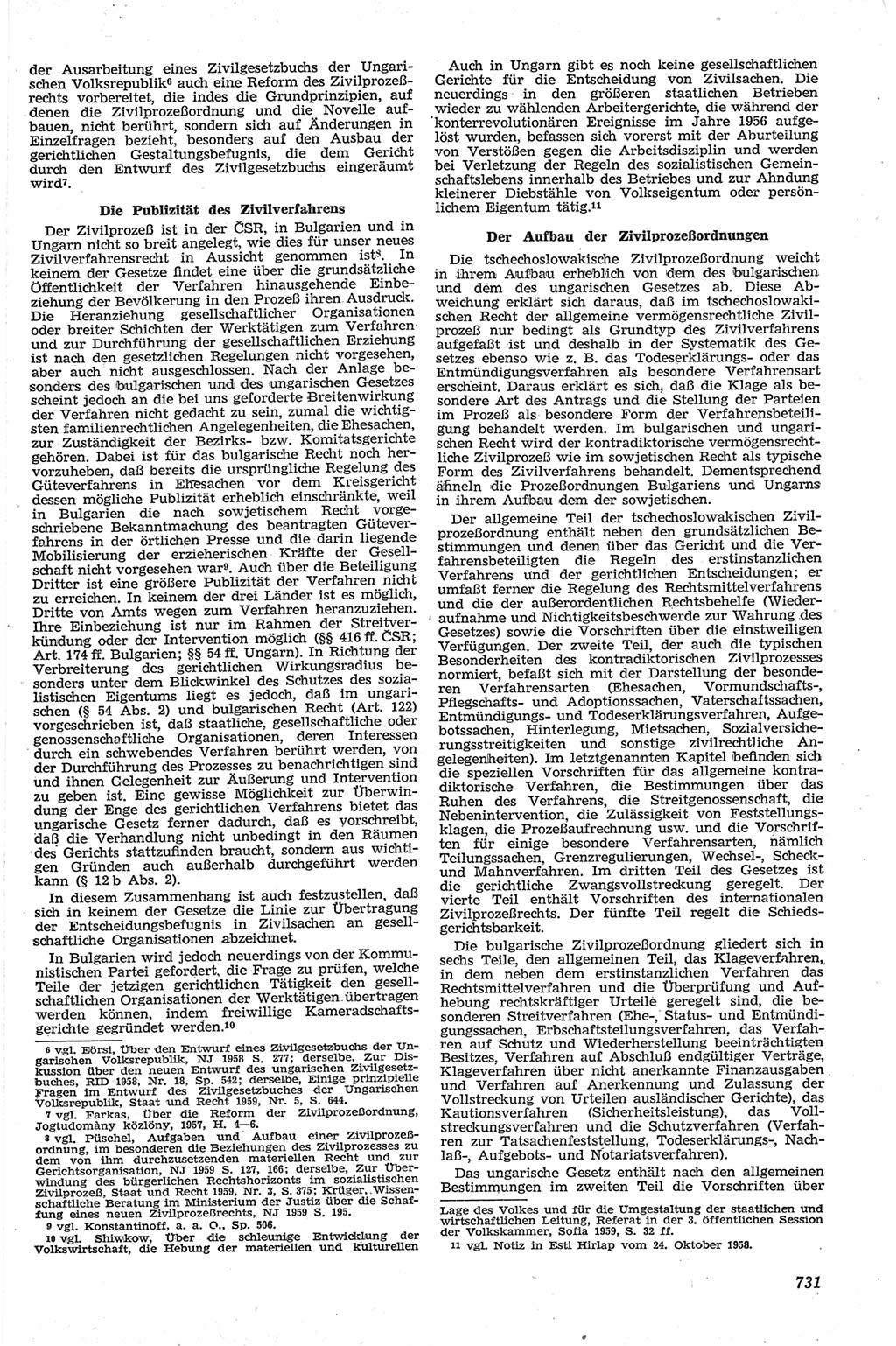 Neue Justiz (NJ), Zeitschrift für Recht und Rechtswissenschaft [Deutsche Demokratische Republik (DDR)], 13. Jahrgang 1959, Seite 731 (NJ DDR 1959, S. 731)