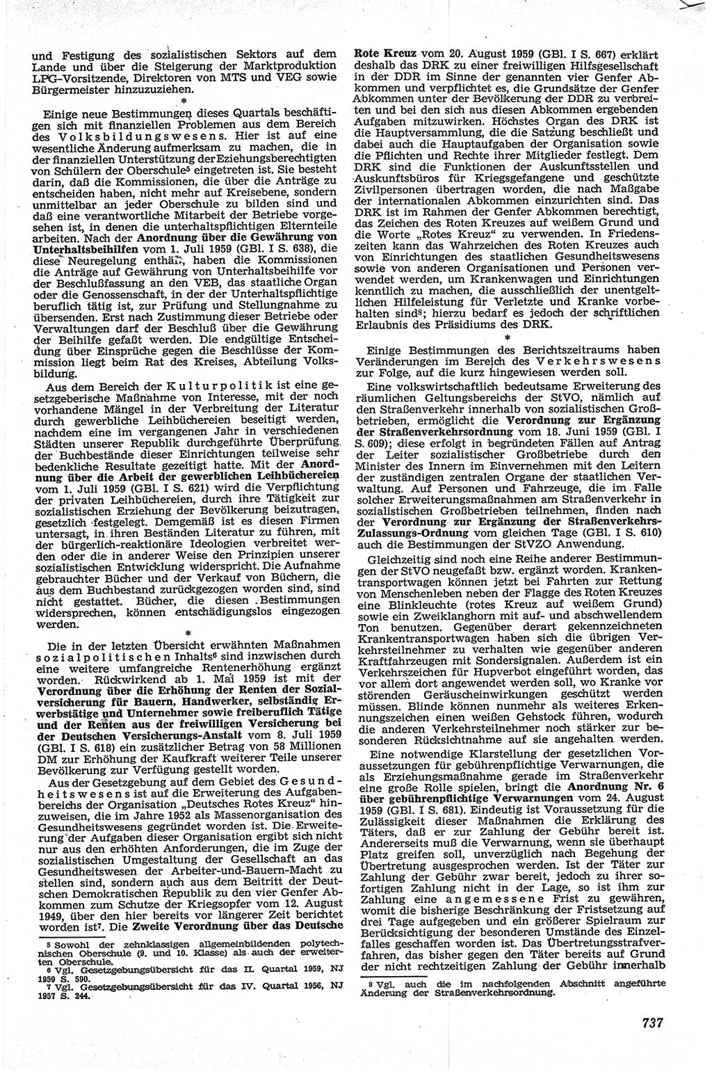 Neue Justiz (NJ), Zeitschrift für Recht und Rechtswissenschaft [Deutsche Demokratische Republik (DDR)], 13. Jahrgang 1959, Seite 737 (NJ DDR 1959, S. 737)