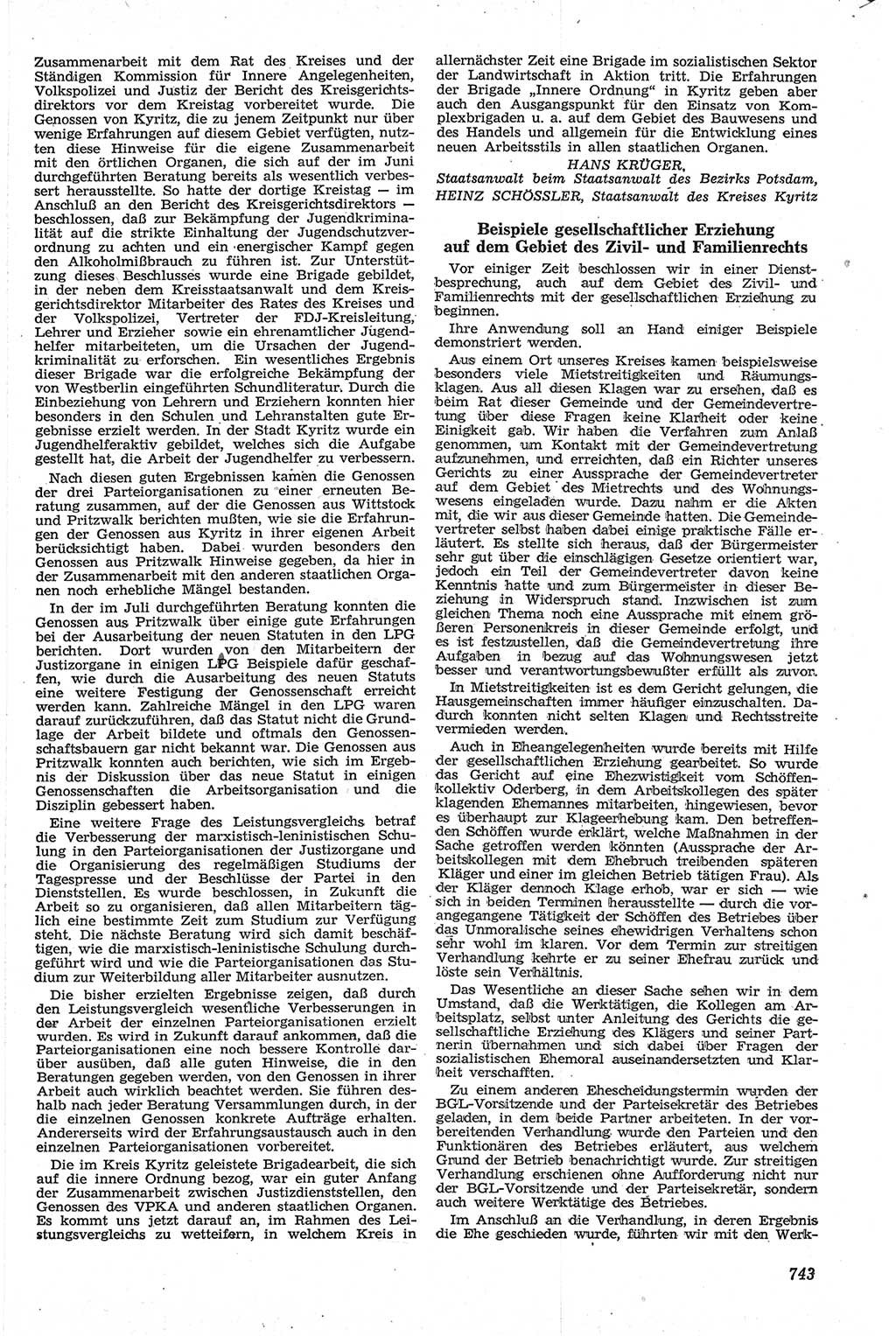 Neue Justiz (NJ), Zeitschrift für Recht und Rechtswissenschaft [Deutsche Demokratische Republik (DDR)], 13. Jahrgang 1959, Seite 743 (NJ DDR 1959, S. 743)