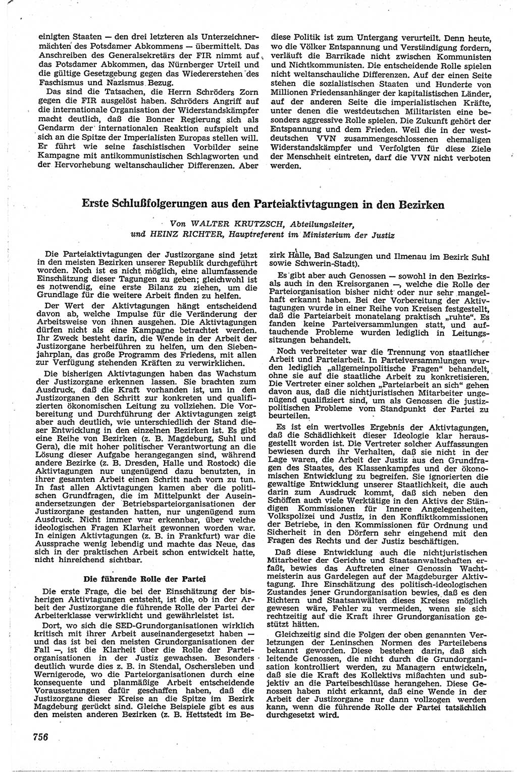 Neue Justiz (NJ), Zeitschrift für Recht und Rechtswissenschaft [Deutsche Demokratische Republik (DDR)], 13. Jahrgang 1959, Seite 756 (NJ DDR 1959, S. 756)