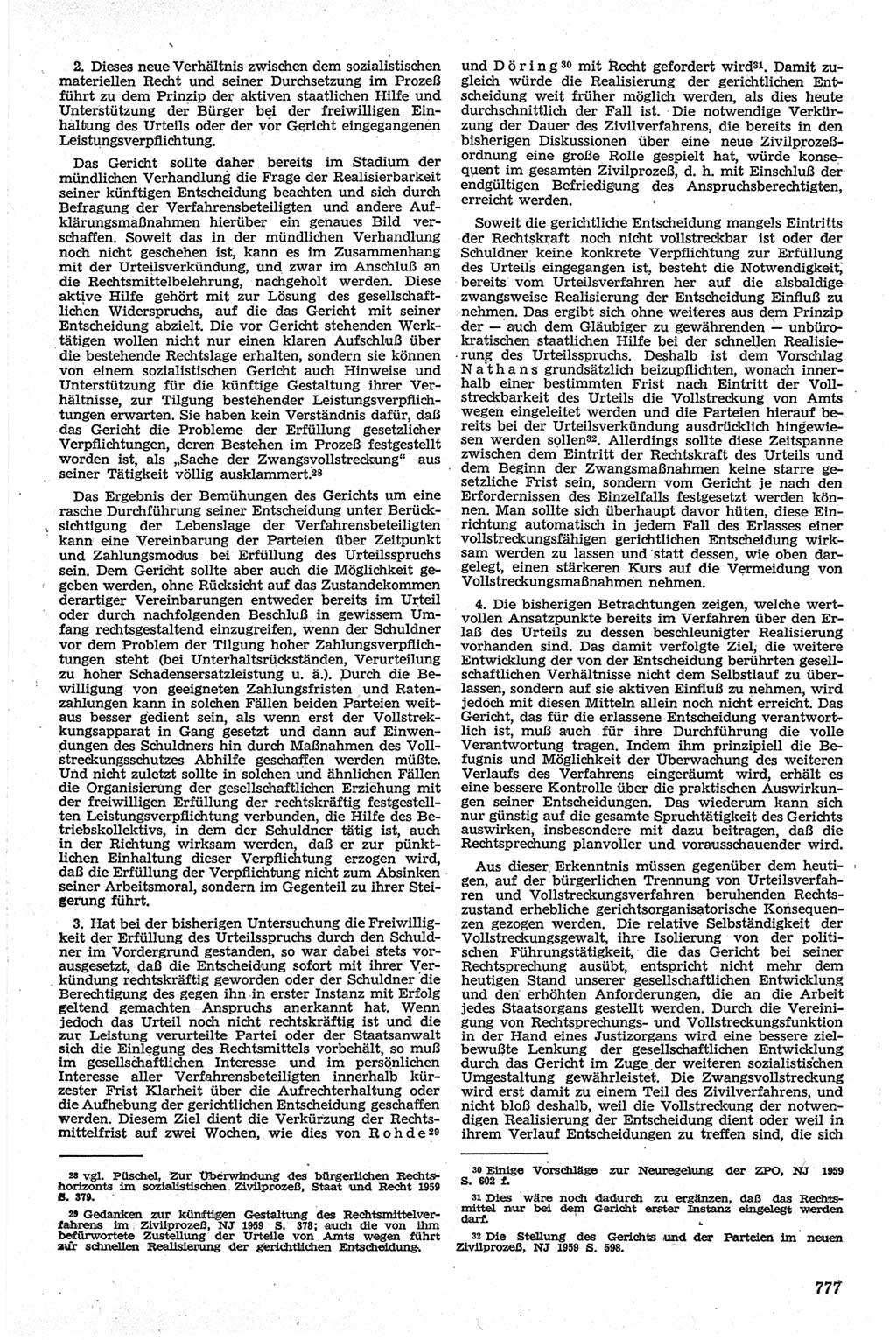 Neue Justiz (NJ), Zeitschrift für Recht und Rechtswissenschaft [Deutsche Demokratische Republik (DDR)], 13. Jahrgang 1959, Seite 777 (NJ DDR 1959, S. 777)