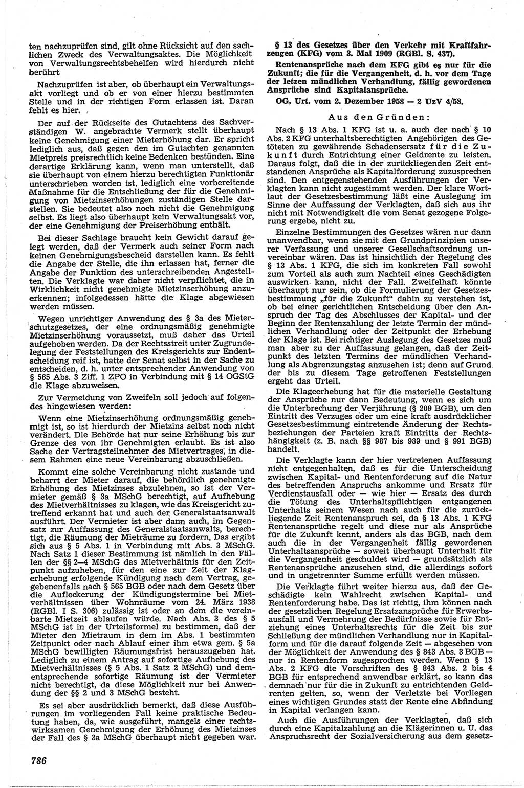 Neue Justiz (NJ), Zeitschrift für Recht und Rechtswissenschaft [Deutsche Demokratische Republik (DDR)], 13. Jahrgang 1959, Seite 786 (NJ DDR 1959, S. 786)