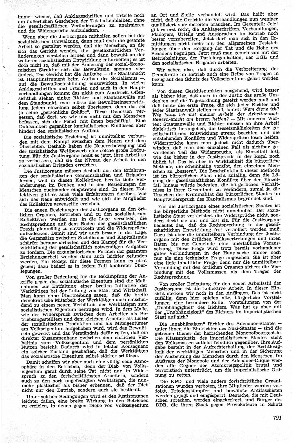 Neue Justiz (NJ), Zeitschrift für Recht und Rechtswissenschaft [Deutsche Demokratische Republik (DDR)], 13. Jahrgang 1959, Seite 791 (NJ DDR 1959, S. 791)