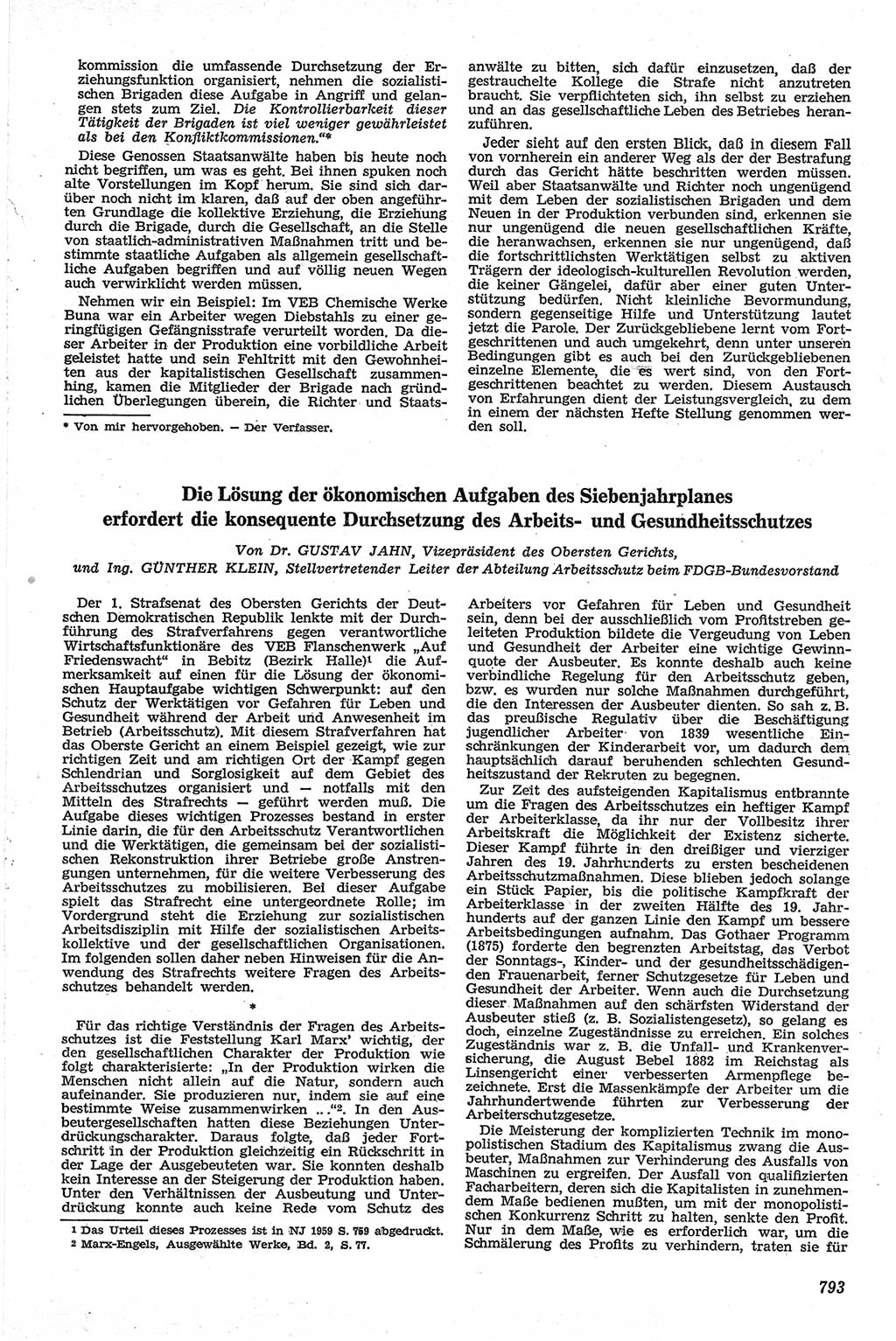 Neue Justiz (NJ), Zeitschrift für Recht und Rechtswissenschaft [Deutsche Demokratische Republik (DDR)], 13. Jahrgang 1959, Seite 793 (NJ DDR 1959, S. 793)