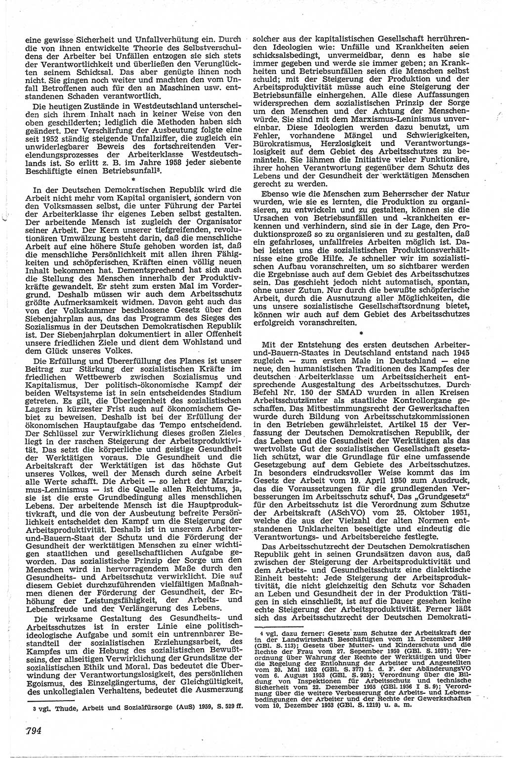 Neue Justiz (NJ), Zeitschrift für Recht und Rechtswissenschaft [Deutsche Demokratische Republik (DDR)], 13. Jahrgang 1959, Seite 794 (NJ DDR 1959, S. 794)